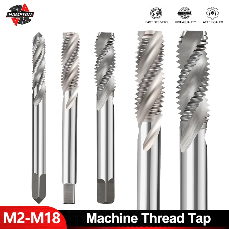

HAMPTON 1PC HSS Steel Screw Tap Spiral Metric Thread Tap M2-M18 Machine Plug Tap 6542 Threading Tool Tap Drill Bit Hand Tools