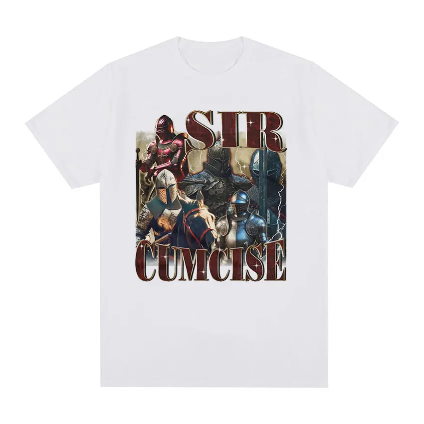 Classic Sir Cumcise Vintage Graphic T Shirt Men's O-Neck High Quality Fashion T-shirts 100% Cotton Oversized T-shirt Streetwear