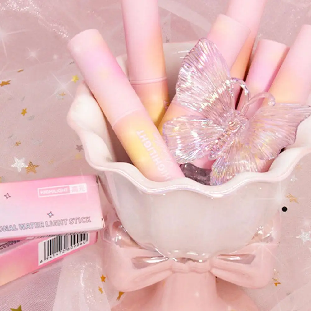 6 kleuren multifunctionele Crystal Jelly Highlight oogschaduwstick Super glanzende meerkleurige oogschaduw lippenstift Highlight Stick