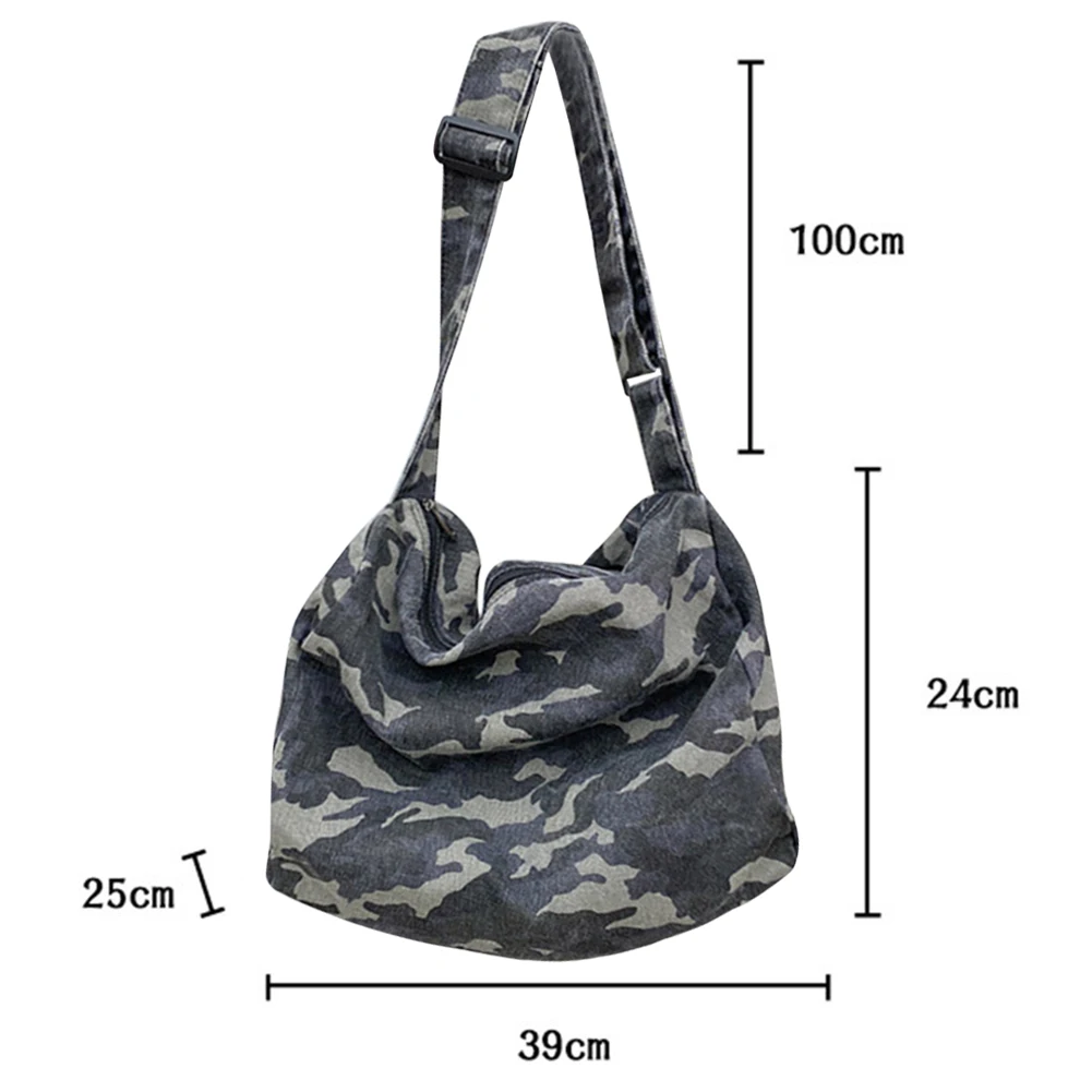 

Casual Retro Messenger Bag Large Capacity Canvas Shoulder Handbag Japanese Washable Zipper for Leisure Travel Shopping Hand Bag