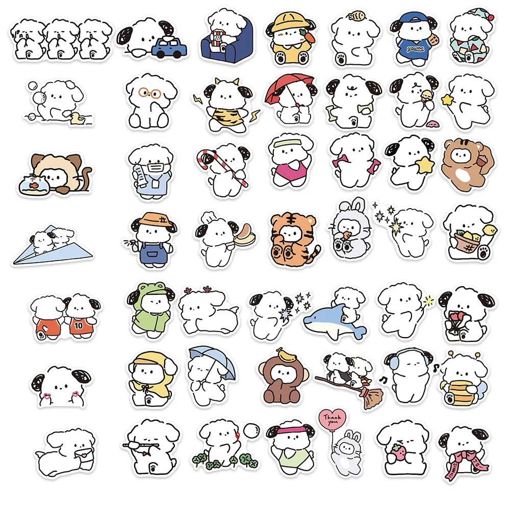 10/30/50PCS Yowoywoo Cartoon Stickers Leuke Witte Hond Dier Graffiti Decoratie Koelkast Bagage Laptop Gitaar fiets Skateboard