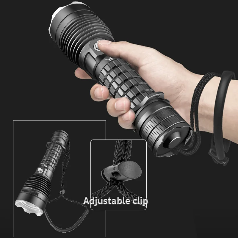 10000LM High Power Diving Flashlight XHP70 Professional Underwater Lantern 26650 Battery IPX8 Waterproof Lamp With Hand Rope