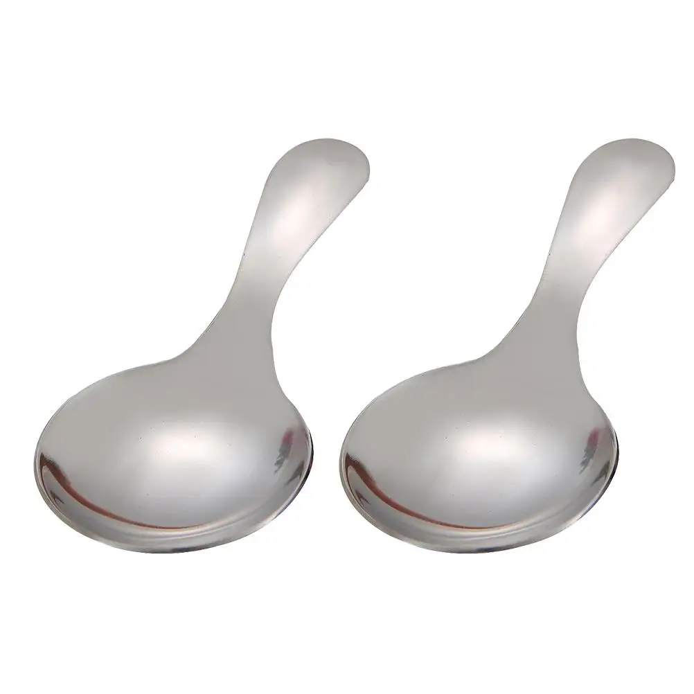 

2Pcs StainlessSteel DessertSpoon FoodServing Scoop IceCream Spoon Tableware CreativeFlatware PorridgeSoup Stews