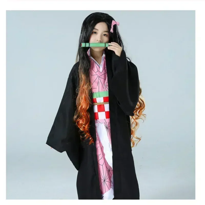 Kids Cosplay Anime Demon Slayer Kimetsu no Yaiba Kamado Nezuko Cosplay Costume Kids Kimono Halloween Costume For Kids Girls Boys