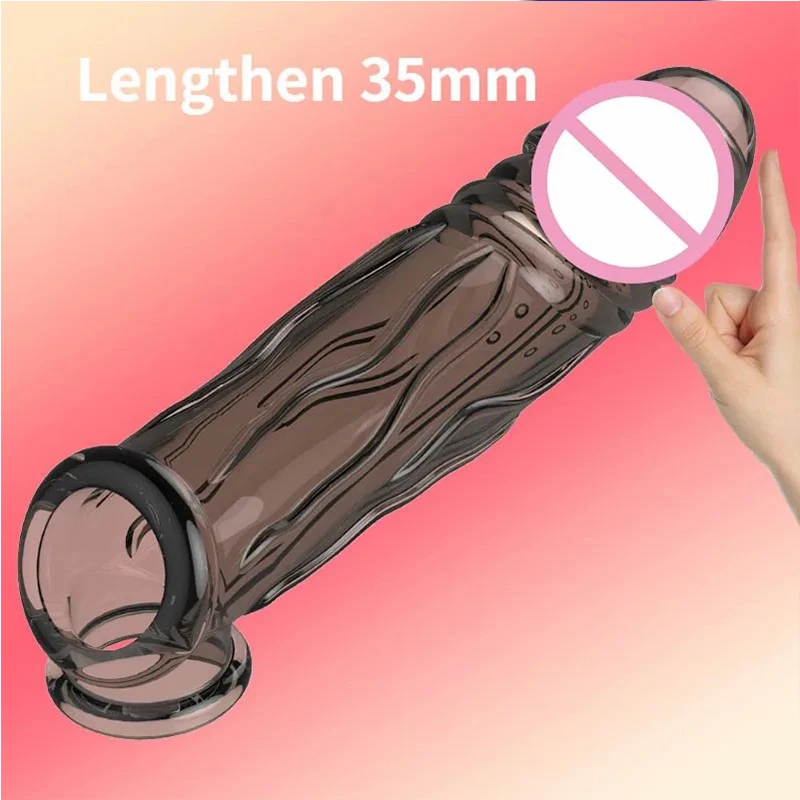 Reusable Penis Ring Enlargement Delay Ejaculation Condom Sex Toys For Men No Vibrator Women Bdsm Anal Clitoris Massager Sex Shop