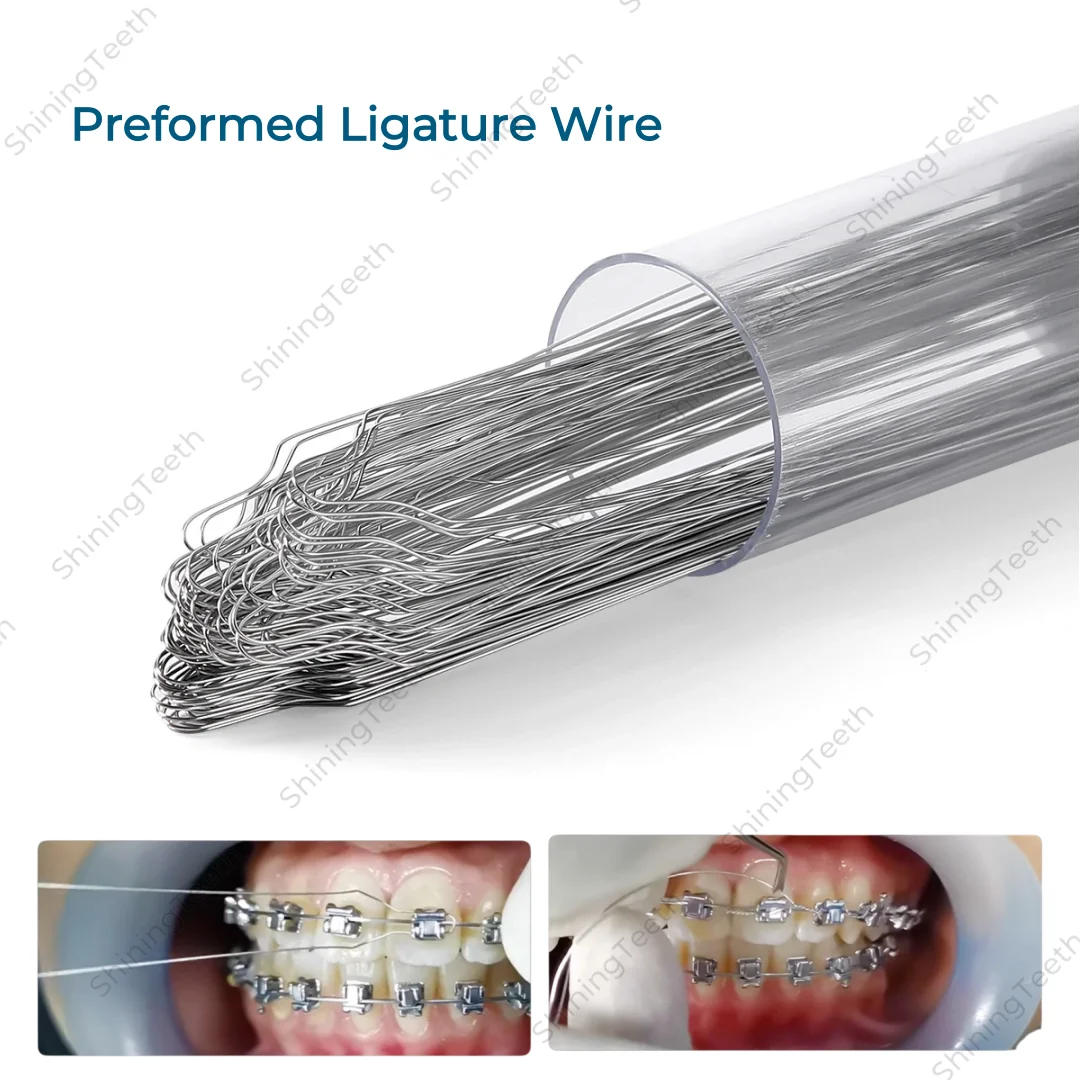 

1000 шт. стоматологических ортодонтических проволок для брекетов, предварительно сформированные металлические лигатуры, длинные и короткие тайлы 008/010/012