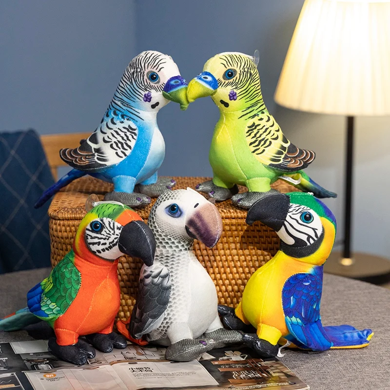 New Funny Parrot Plush Toys Soft Simulation Psittacidae Macaw Stuffed Toy Cute Wild Animals Birds Dolls Bird Toys