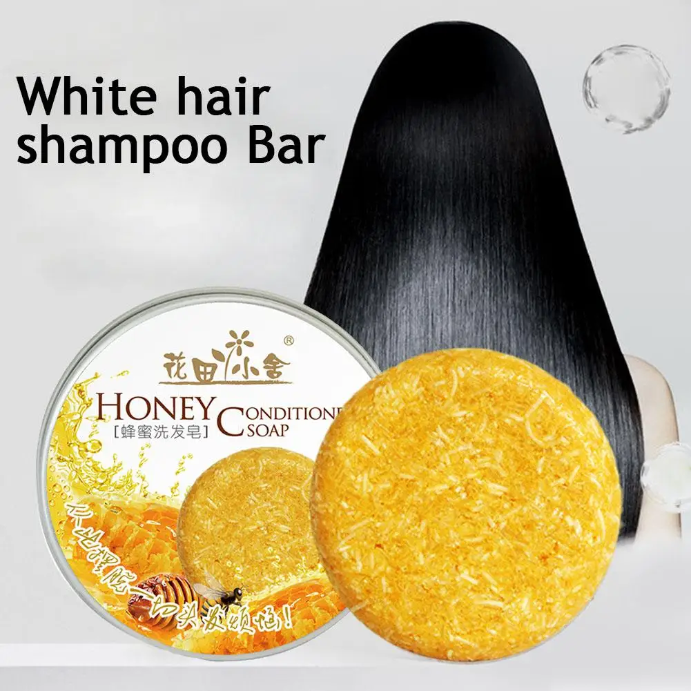 Barra de champú de miel para mujer, Color amarillo, champú anticaída para el crecimiento del cabello, nutre el cabello, repara el cuidado del cabello, A6K0