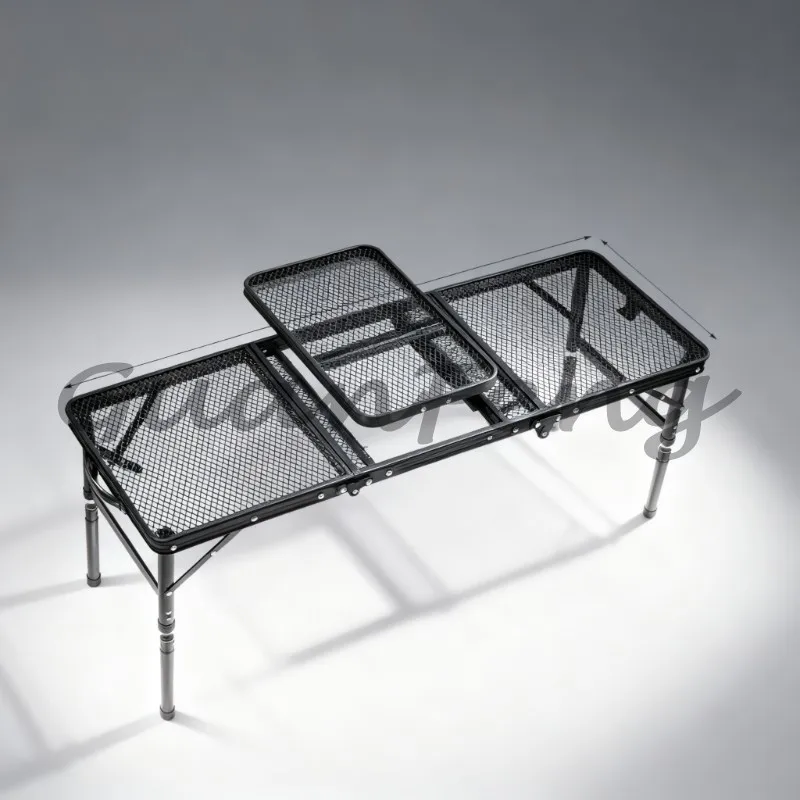 Foldable Mesh Camping Table, Portable Outdoor Barbecue Grill Table for Camping Picnic BBQ