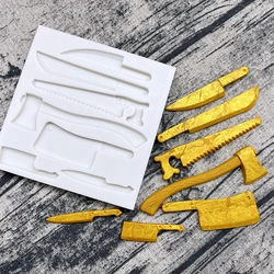 Knife Axe Saw Silicone Sugarcraft Mold Resin Tools Cupcake Baking Mould Fondant Cake Decorating Tools