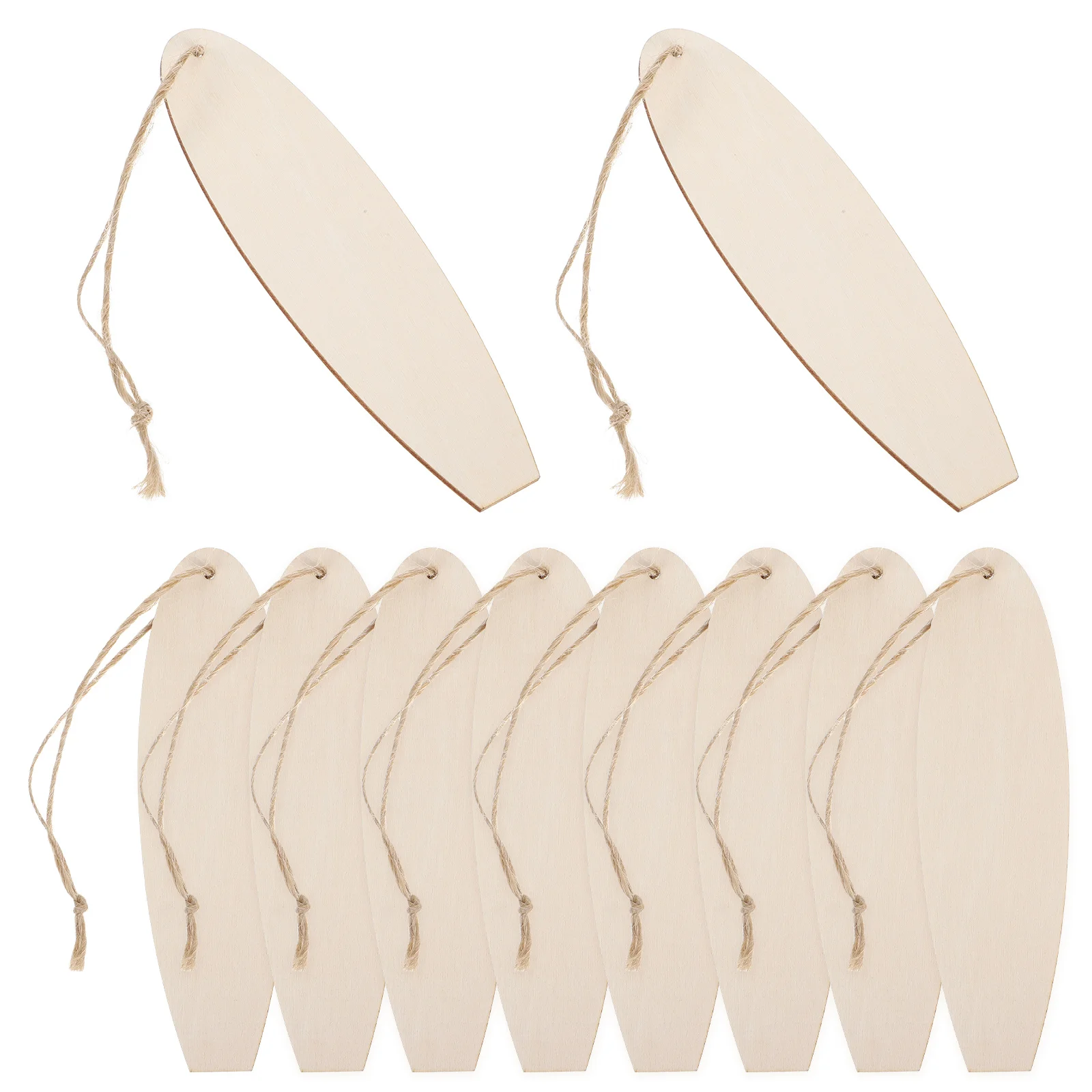 

10pcs Wooden Surfboard Cutout Plaques for DIY Crafts Wall Hanging Decor Wood Surfboard Ornaments Coastal Bedroom Bar Decoration