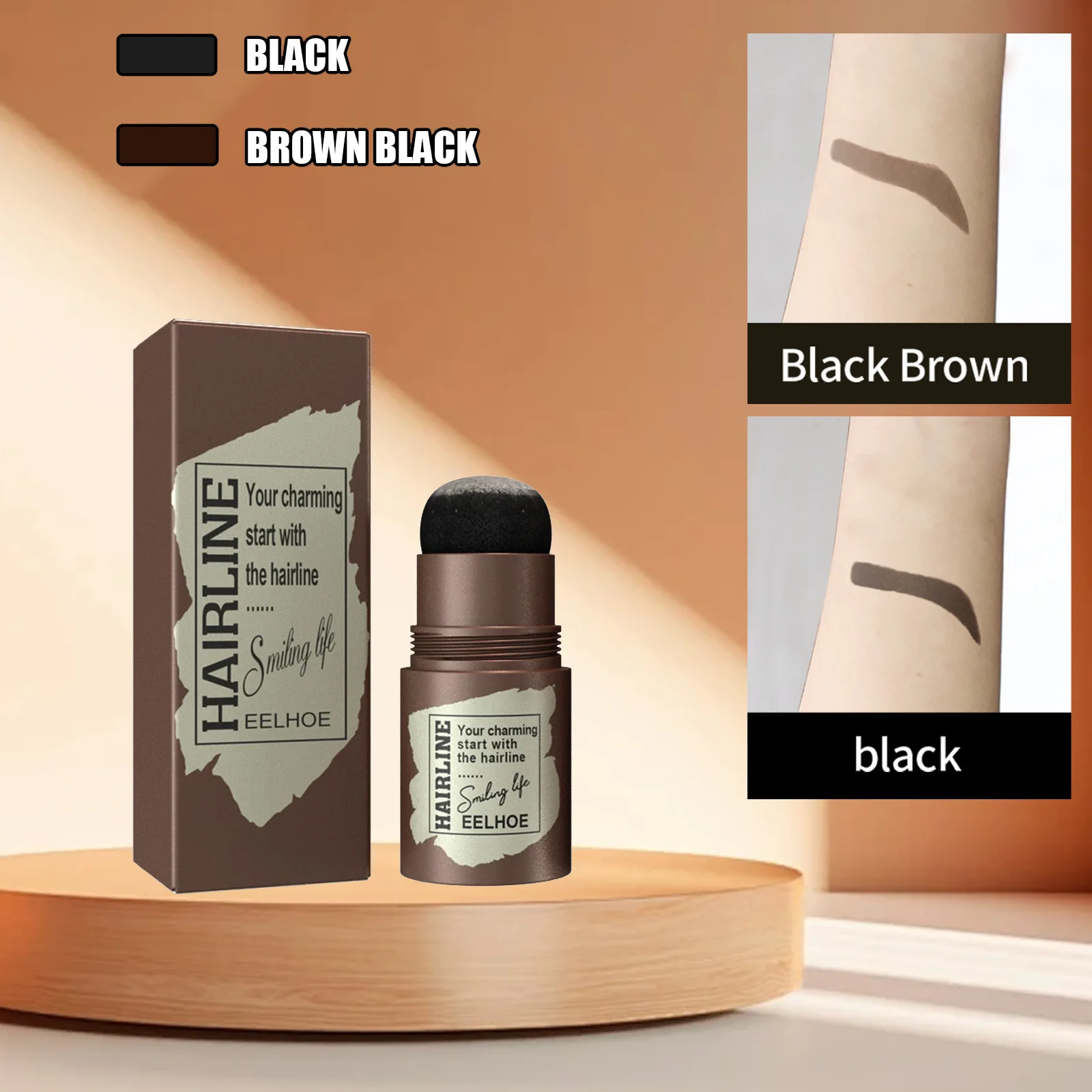 EELHOE Quick Eyebrow Stamp Kit Natural Brow Powder Stencil for Easy Lazy Makeup