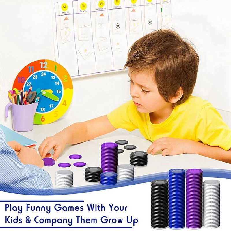 1200 قطعة من رقائق البوكر البلاستيكية، 4 ألوان، بطاقة عداد للعب الألعاب، بطاقة رقائق ألعاب البنغو، 2-AAAE