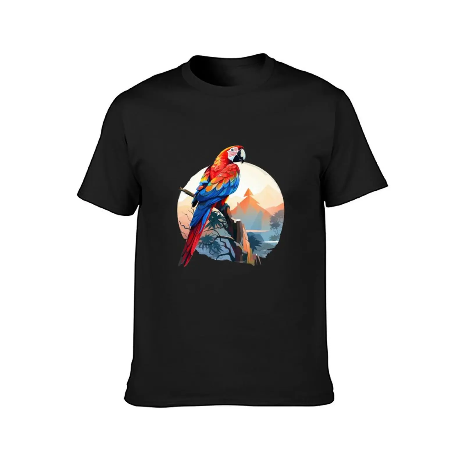 Scarlet Macaw T-Shirt for a boy summer clothes boys animal print blacks mens graphic t-shirts big and tall