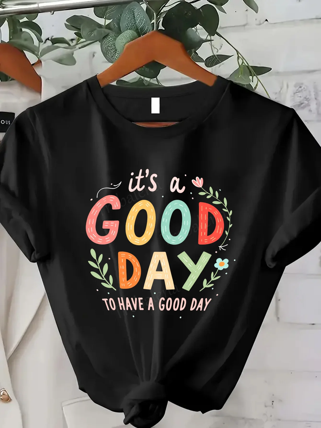 

Women T-shirt Colorful "Good Day" Graphic Tee for Women, Casual & Cute