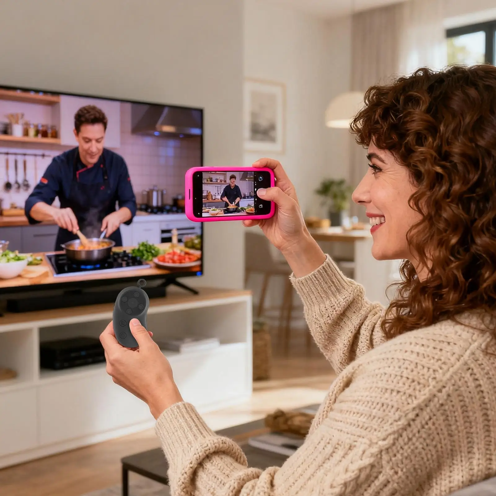 

Phone Camera Remote Type-C Rechargeable Wireless Electronics Supplies Phone Remote Shutter for Riding Road Travel Driving