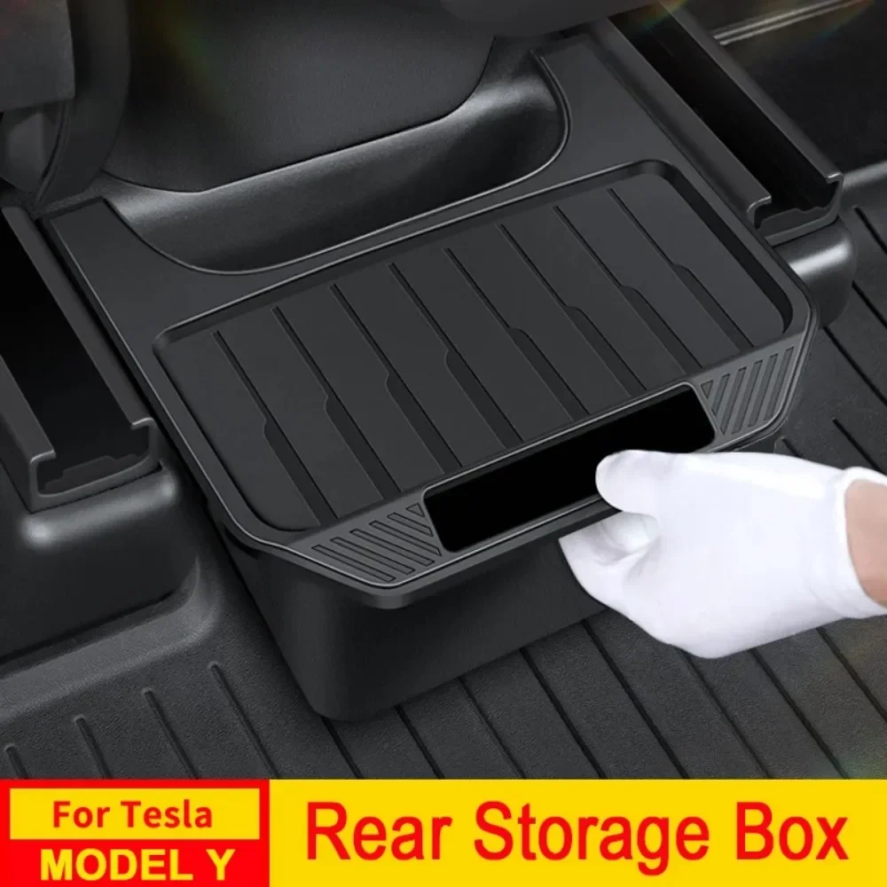 

Backseat Trash Can for Tesla Model Y TPE Rear Seat Storage Box Organizer Center Console BinsGarbage Bag Tray Accessories