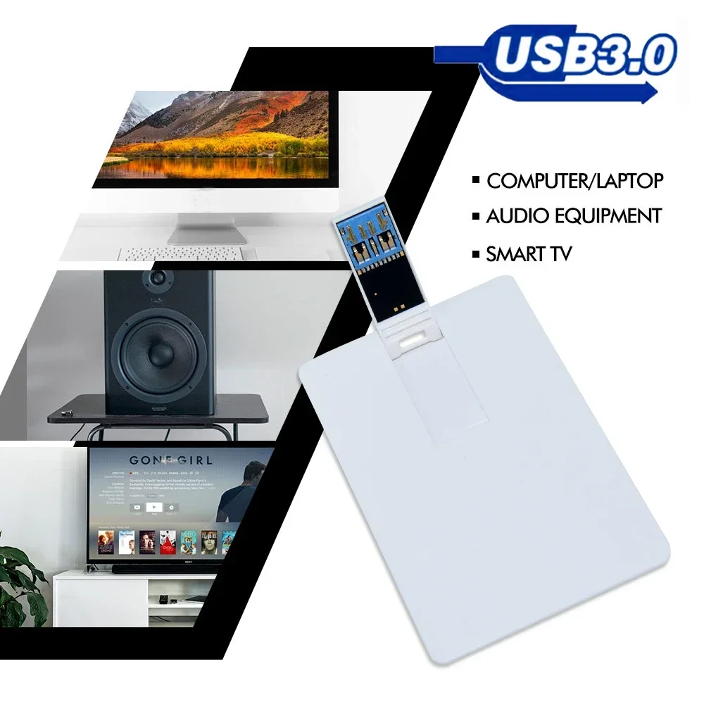 10/20/50PCS Flashdisk USB 4GB 8G 16GB 32G 3.0 Bentuk Kartu Nama Perusahaan, Memory Stick Custom Logo Gratis