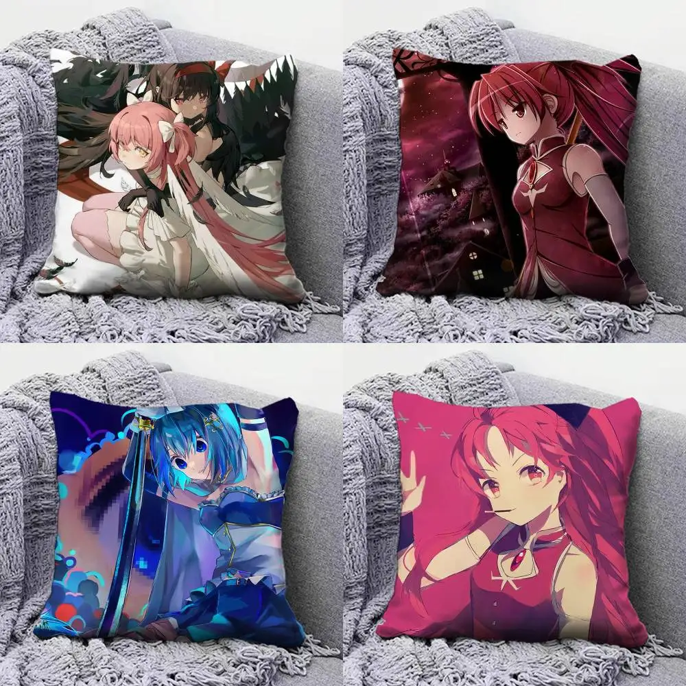 

Puella Magi Madoka Magica Anime Girl Cute Home Sofa Cushion Covers and Aecorative Custom Pillow Covers