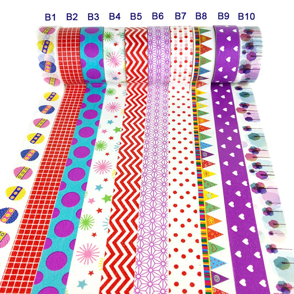 

2 Pcs Stationery Tape DIY Masking Adhesive Love Office Scrapbooking Sticker Decorative