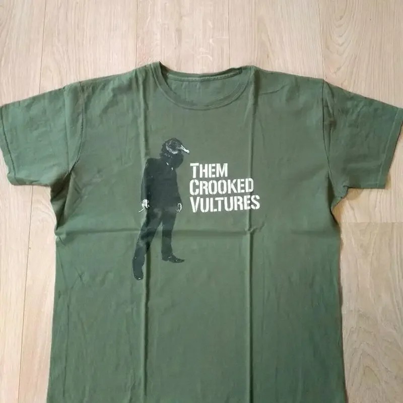 Хлопковая футболка с винтажным принтом Them Crooked Vultures, все размеры, UU623