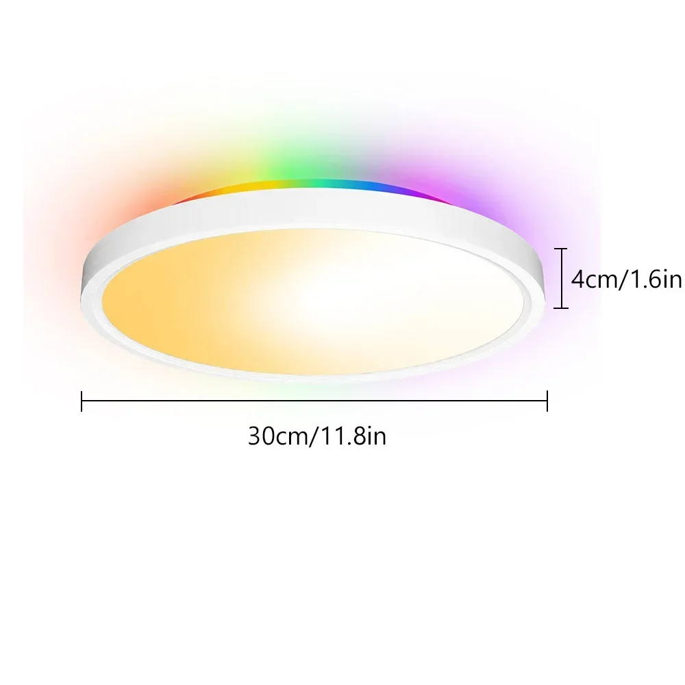 Imagem -06 - Moderno Minimalista Rgb Led Luz de Teto Ultra Fino Ambiente Controle Remoto Volta Brilho Lâmpada Sala de Estar Quarto Estudo Luminárias