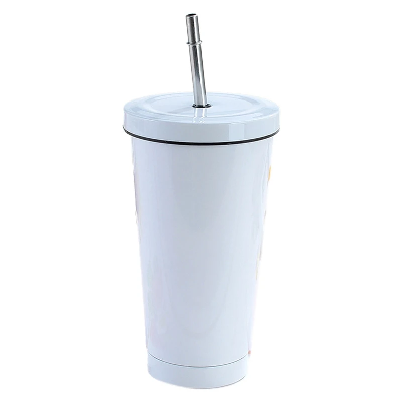 Straw Cup Stainless Steel 304 Double-Layer Vacuum Insulation Coffee Cup Car Portable Water Cup A