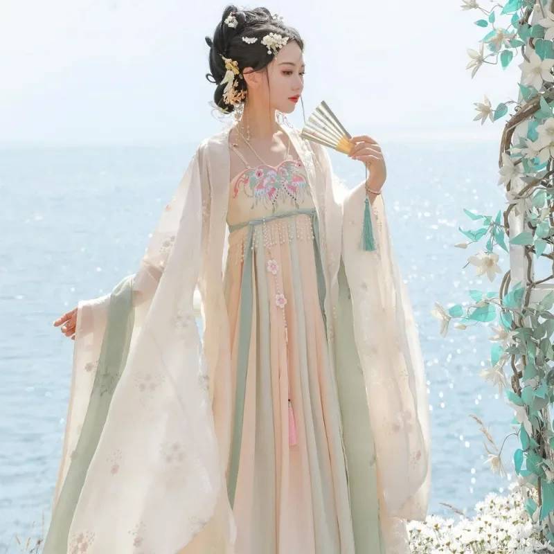 Vestido de princesa Hanfu tradicional china para mujer, traje bordado de la dinastía Tang, ropa antigua de Hada, vestido de fiesta de baile Vintage