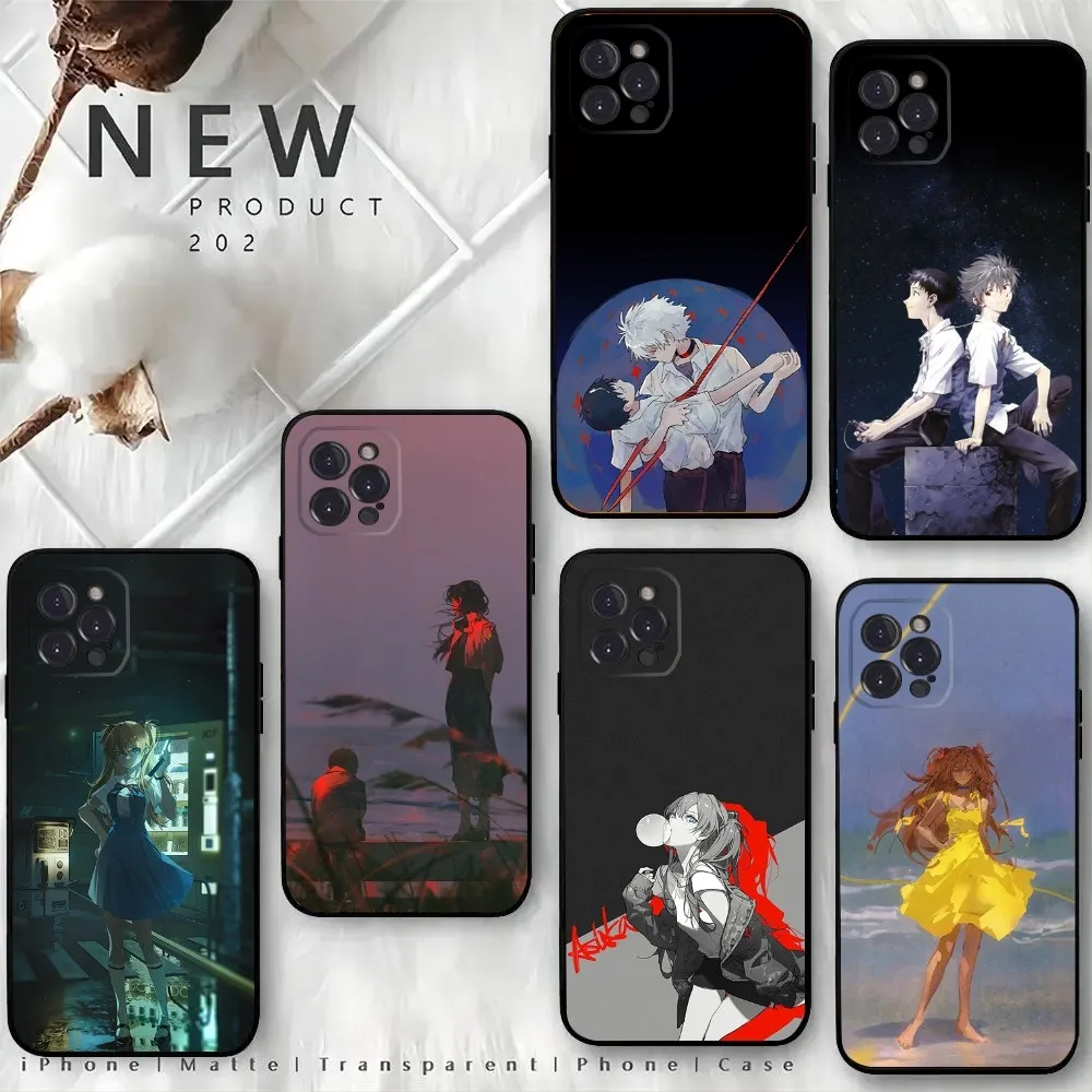 Asuka Anime Girl Fanart Phone Case For iPhone15,14,13,12 Mini 11 Pro XR,X,XS,MAX 6S,7,8 Plus Silicone Cover Soft Black