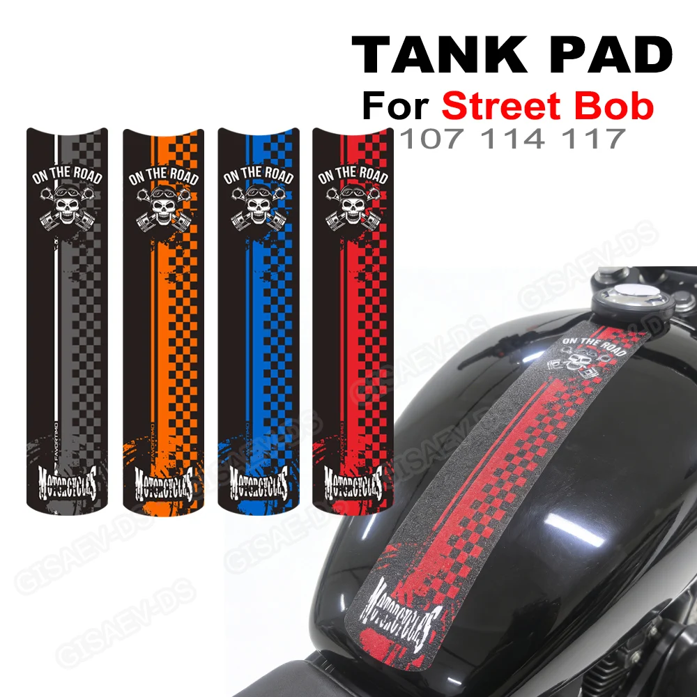 

For Street Bob 107 114 117 Frosted Sticker Motorcycle Fuel Oil Gas Tank Pad Knee Decals Protector Stickers Kit