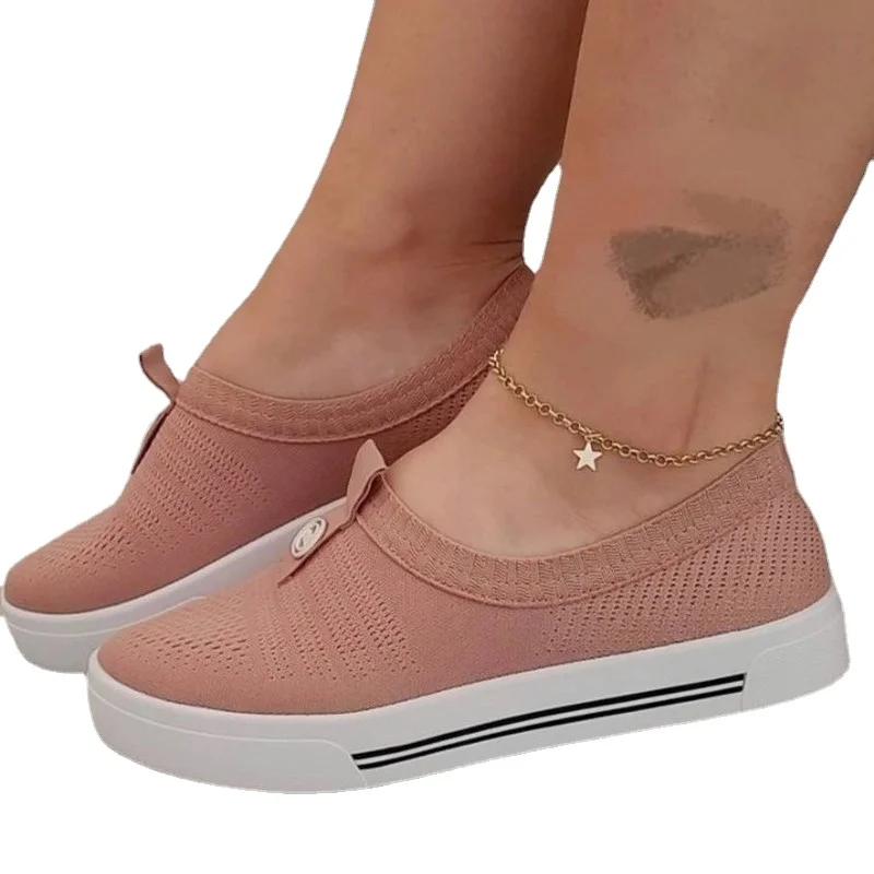 

2022 Shallow Flats Slip on Mesh Women Loafers High Quality Sneakers Plus Size Vulcanized Shoes Zapatillas De Mujer New Fashion