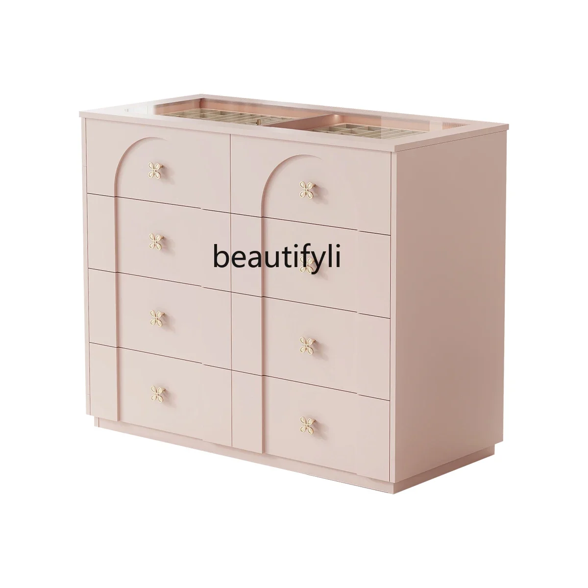 

Cloakroom Middle Island Table Jewelry Cabinet One Eight Bucket Storage Cabinet French Pink Dressing Table High Sense