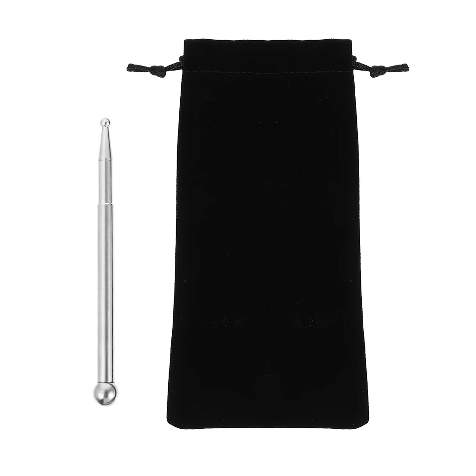 1Set Acupoint Pressure Stick Stainless Steel Facial Massage Tool Silver Durable Pain Relief Muscle Massage Massaging Stick