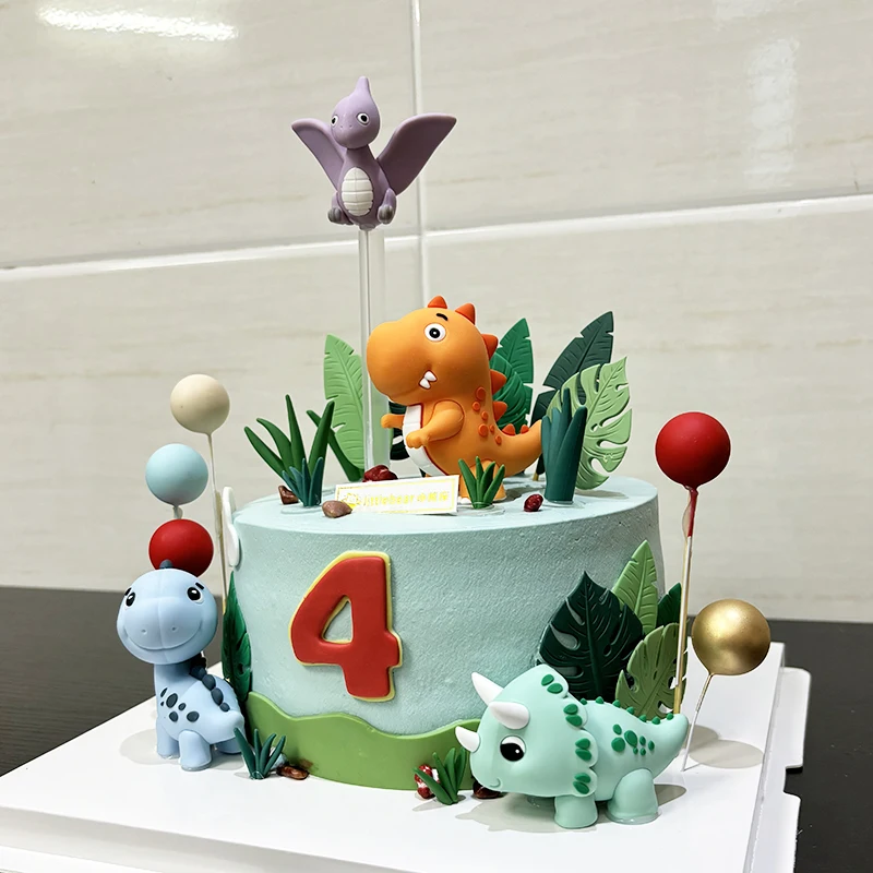 Nowa kolekcja dinozaurów Dekoracje na ciasto Starożytne dinozaury Artykuły urodzinowe dla dzieci Chłopcy Happy Birthday Cake Topper