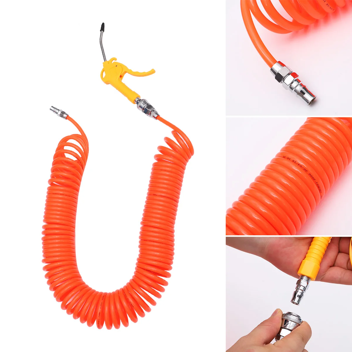 

Pneumatic Set PU Hose Low Pressure Loss Stable Hardness Woodworking Auto Repair Garden Irrigation Telescopic Spiral