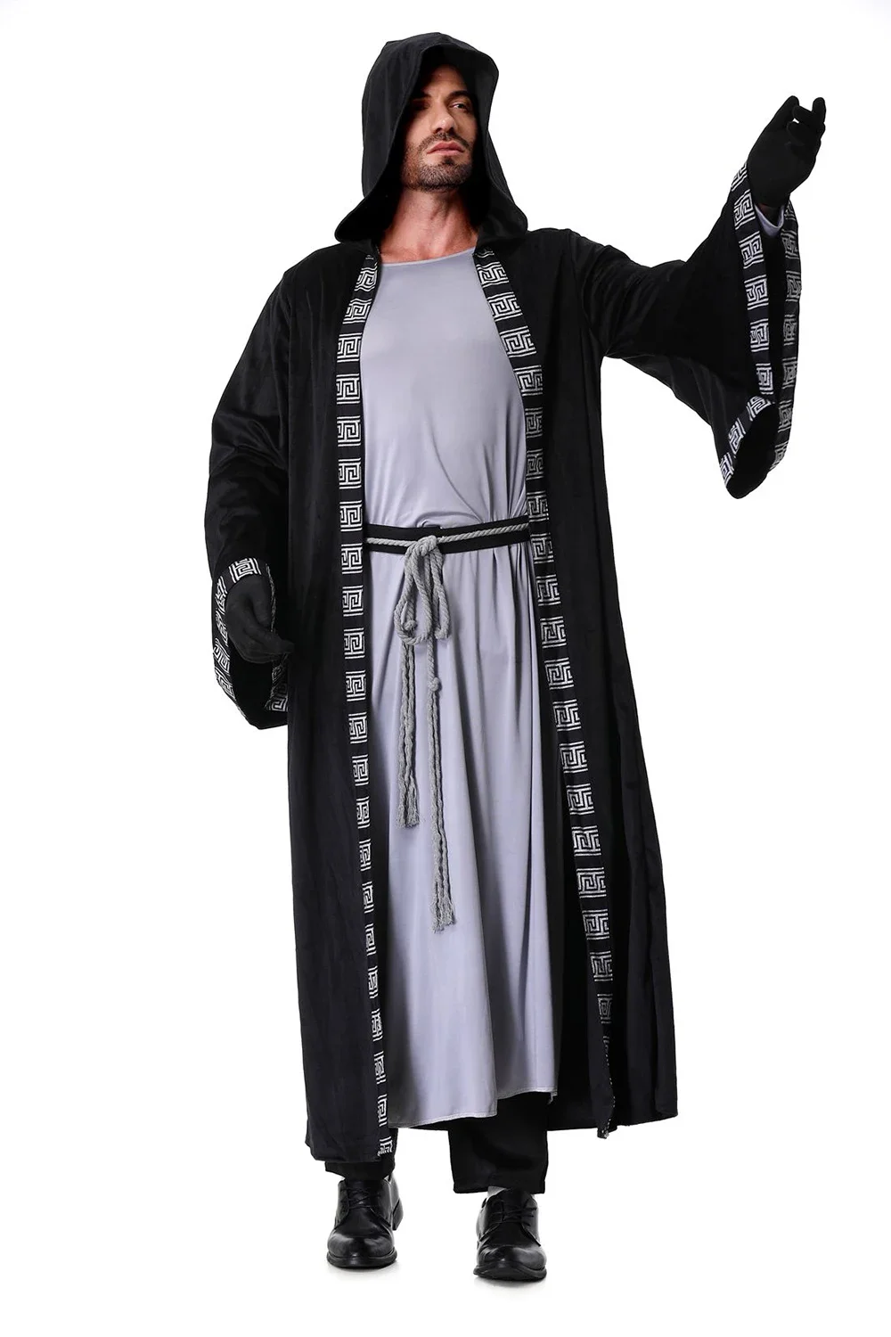 Mittelalterliche Religiöse Zauberer- und Priester-Cosplay-Roben für Halloween, Tag der Toten, Vampir-Kostüm, Karnevalsparty, Bühnenkostüm – Detail 3