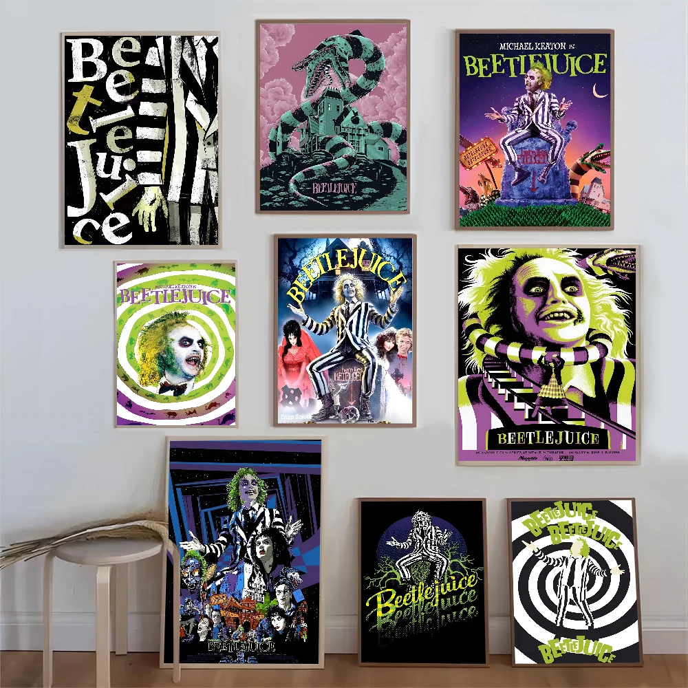 Movie B-Beetlejuice Horror Classic Vintage Posters Vintage Room Bar Cafe Decor Stickers Wall Painting