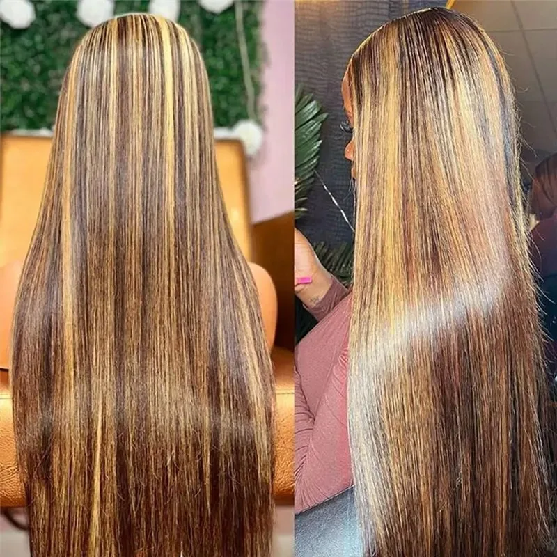 Straight 40 Inch Highlight 13x4 Lace Front Human Hair 13x6 Lace Frontal Wig Brazilian 200 density For Black Women