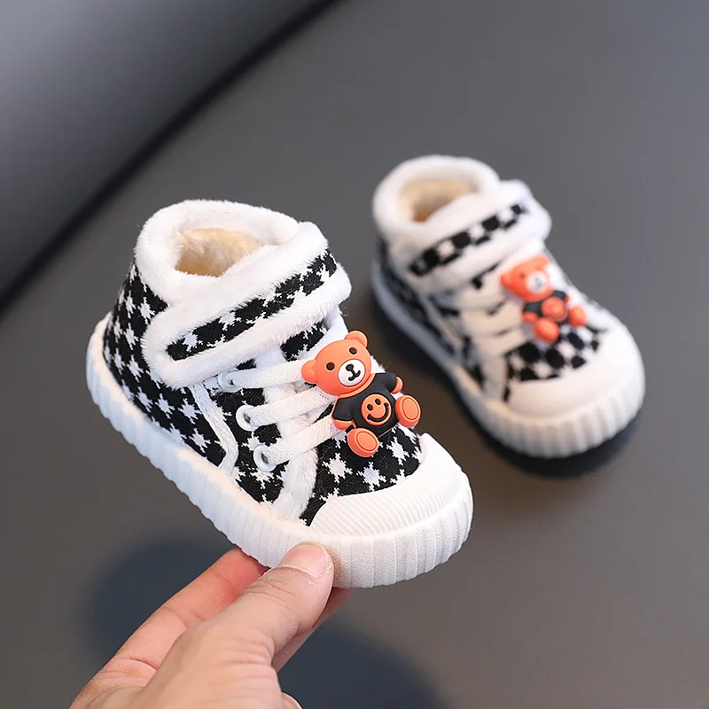 Tenis Kid Casual Shoe New Plush Sports ShoesBoy Canvas Shoe Girl Warm Cotton Shoe Non Slip Baby Walking Shoe Kid Shoe Zapatillas