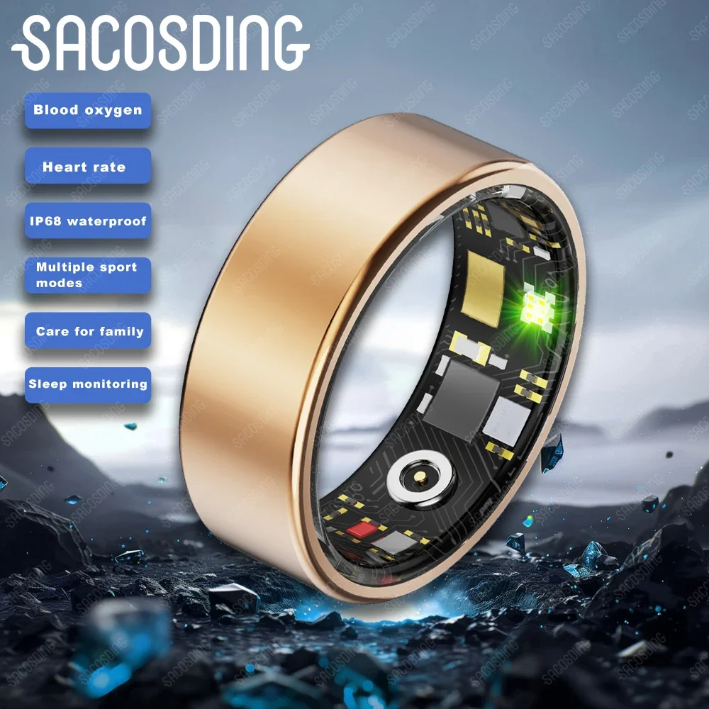 2025 New Health Smart Ring Sleep Monitoring Heart Rate Blood Oxygen Monitor Sport IP68 Waterproof Remote Camera For Lovers