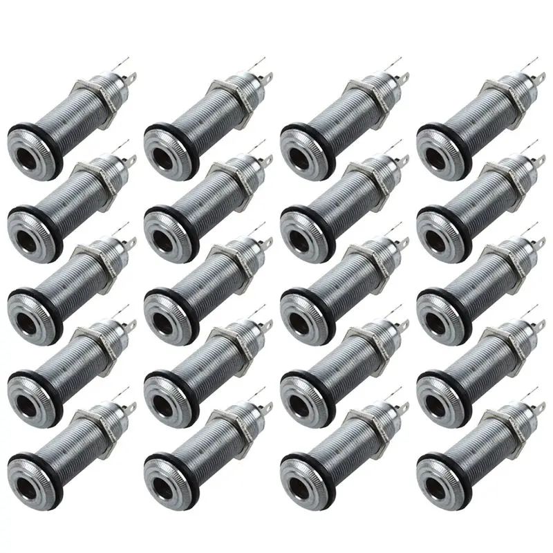 

CGDS-20Pcs 1/4-дюймовый хромированный цилиндрический разъем для электрогитары и бас-гитары