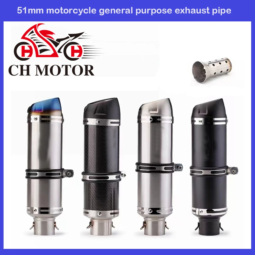 

CH MOTOR 51mm Motorcycle Exhaust Muffler Escapes Para Motos for Z1000 Z900 GSR600 FZ6N R1 R6 R3 high quality
