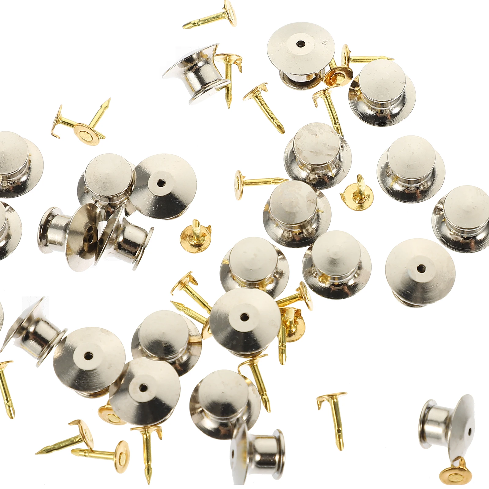 

25pcs Brooch Badge Backs Sturdy Metal Smooth Finish Ideal for Pins Tags Lanyards Bags Vests Hats Jewelry Locking Clasps