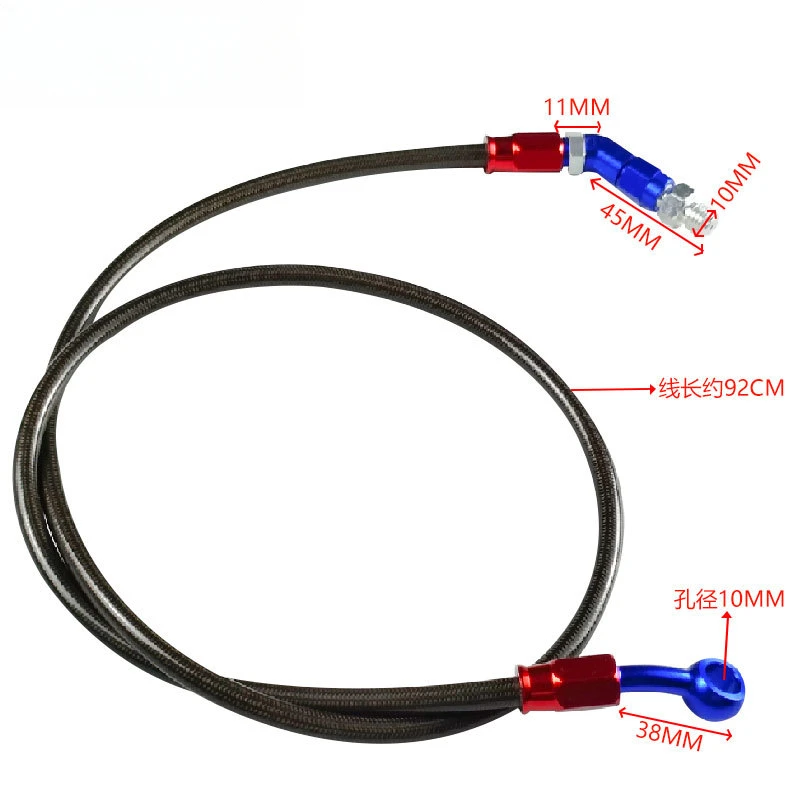 Upgrade Your Bike with Stainless Steel Hydraulic Brake Lines, 45°M10 Brake Line for Smooth Braking, Reliable Motorcycle Parts