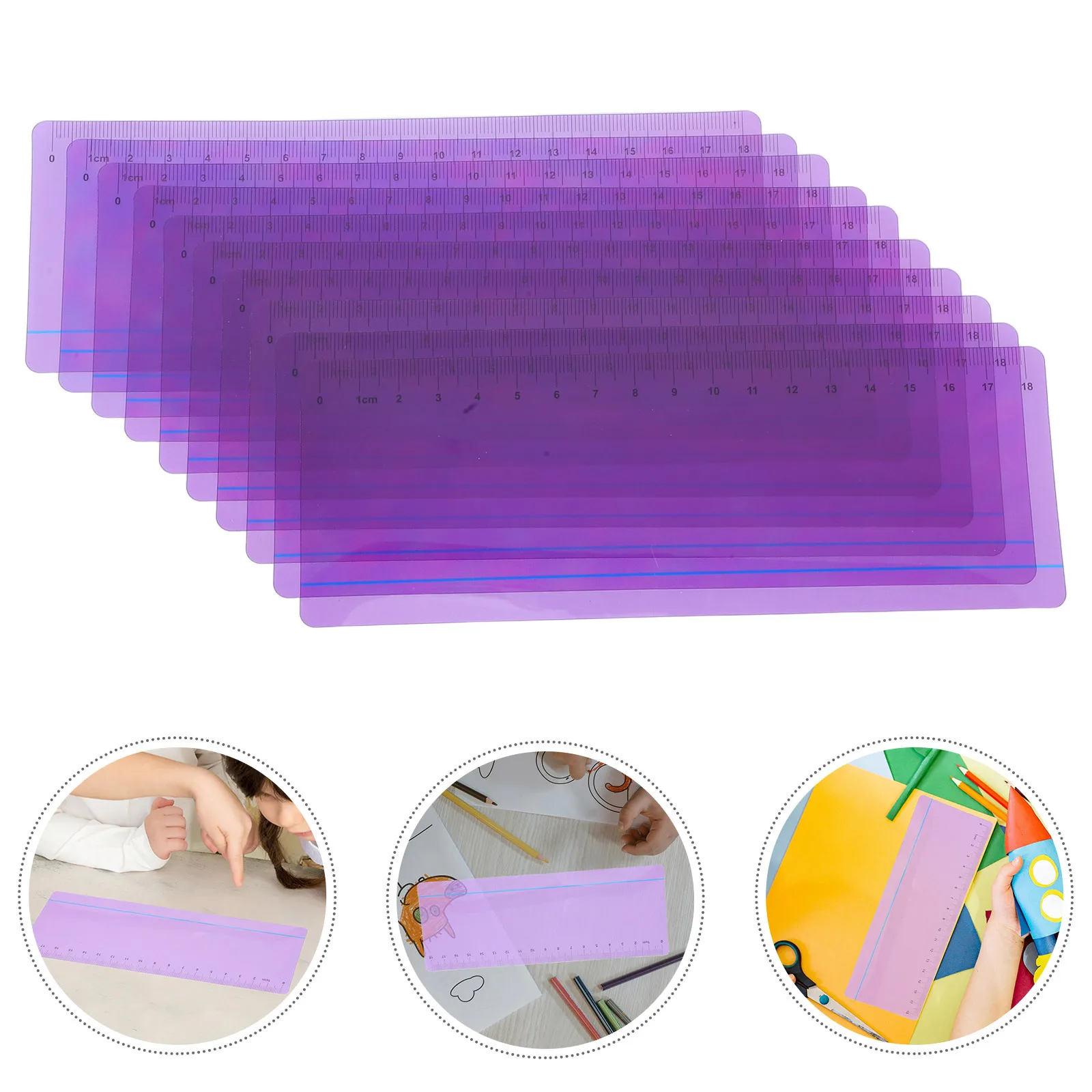 

10Pcs Pet Reading Highlight Strips Scale Guided Reading Aid Dyslexia-Friendly Visual Bookmarks Colored Line Guides