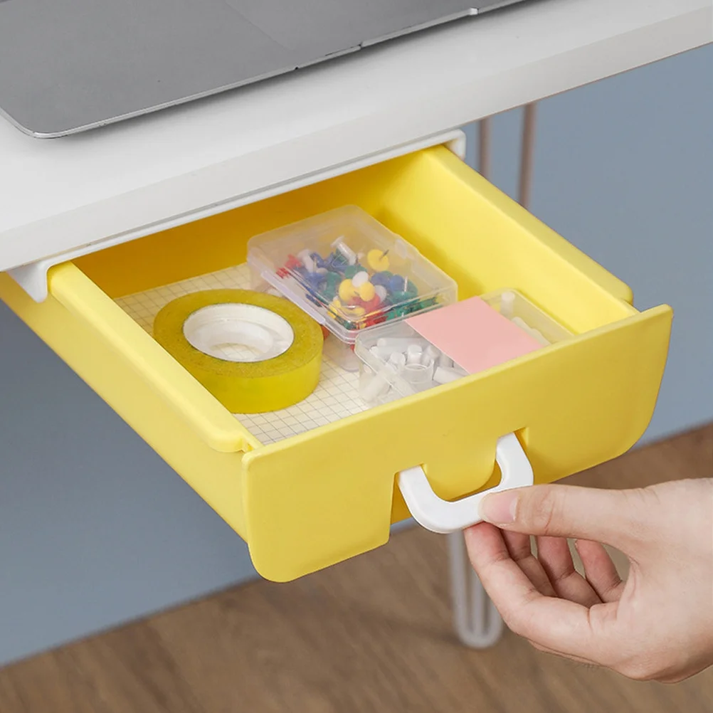 

Drawer Storage Box Table Bottom Organizer Home Office Organisation Under Desk Hidden Attachment Pen Holder Drawers Desktop
