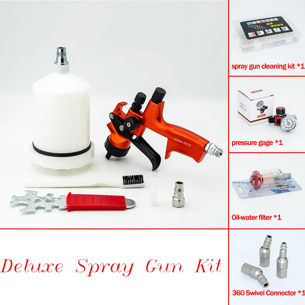 Hoge Kwaliteit 4000B HVLP Spuitpistool 1.3mm Rvs Mondstuk Verneveling Professionele Spuit Verf Airbrush Voor Auto Schilderen