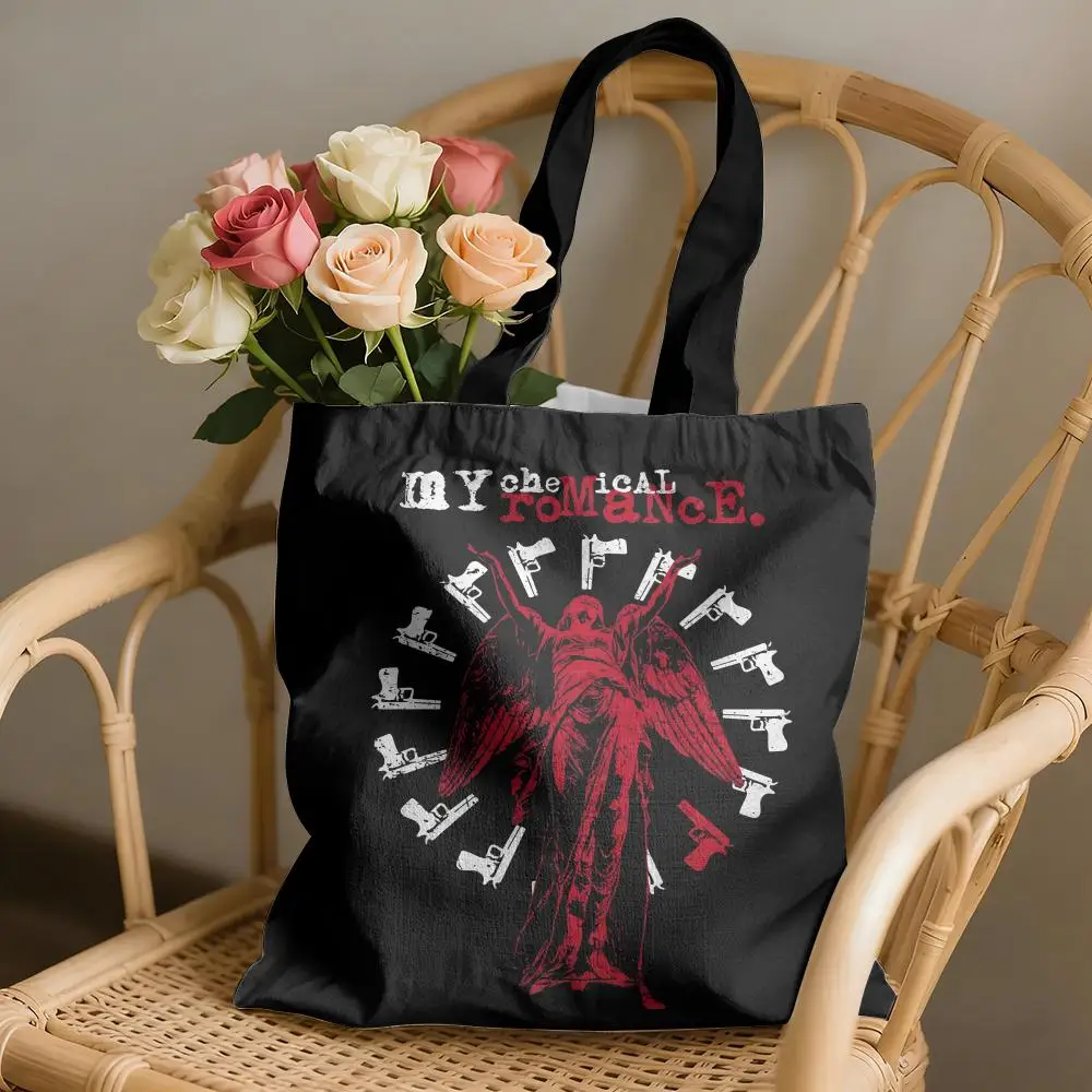My C-Chemical R-Romance Storage Bags Canvas Double-Sided Print CommuteHandbag Lightweight Shopping Tote Bag Eco-Friendly