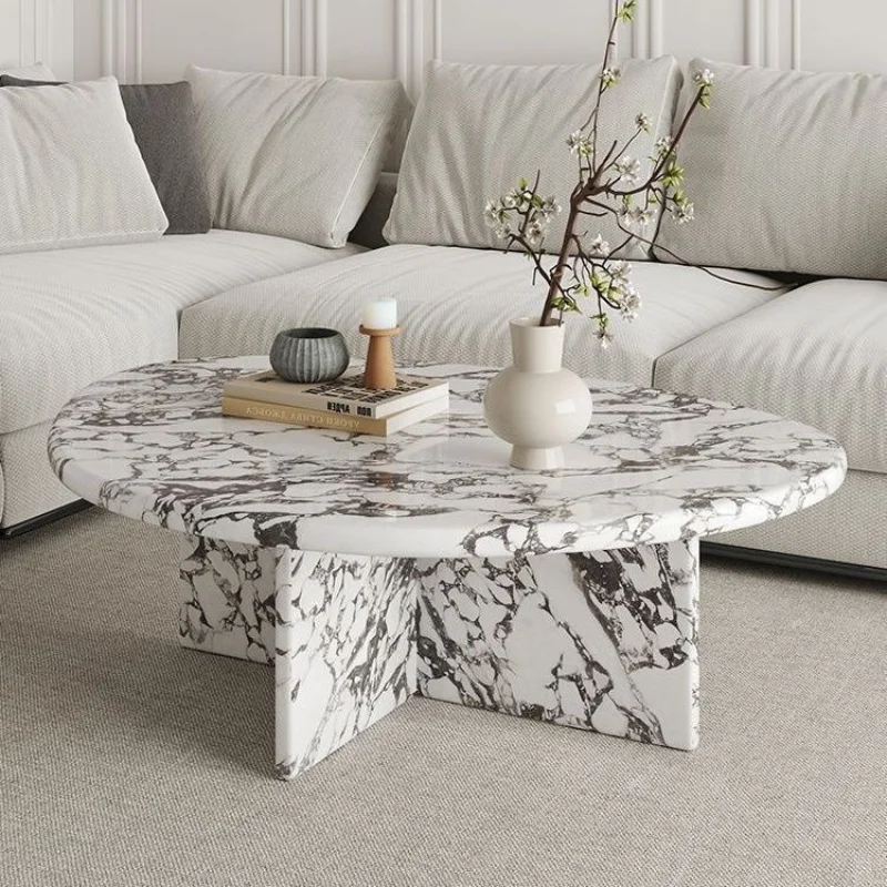 # Modern Luxury Marble Coffee Table Designer Irregular Round Sofa Side Table Apartment & Villa Coffee Table