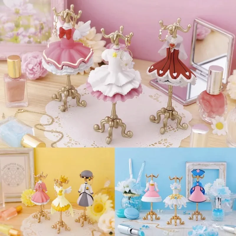 BANDAI Japan Gashapon Figure Anime Cute Capsule Toys Changeable Dress Mini Coat Hanger Costume Jewelry Rack Kawaii